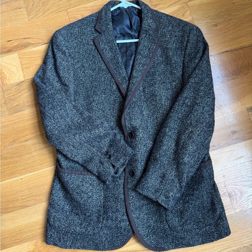 Men's Brown Herringbone Blazer
